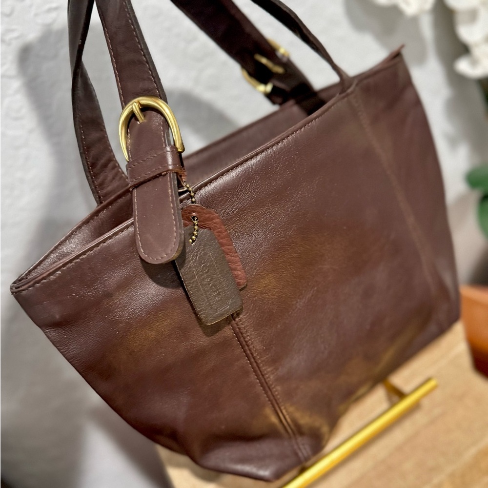 Coach Waverly Brown Leather Tote Bag - Picture 7 of 15